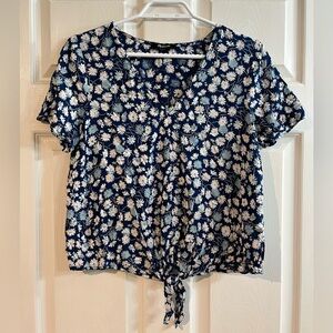 Madewell novel tie-front blouse in french floral size S